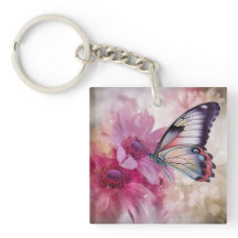 Dreamy Butterfly med Rosa Flowers
