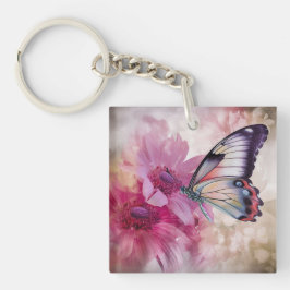 Dreamy Butterfly med Rosa Flowers