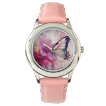Dreamy Butterfly med Rosa Flowers