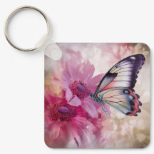 Dreamy Butterfly med Rosa Flowers