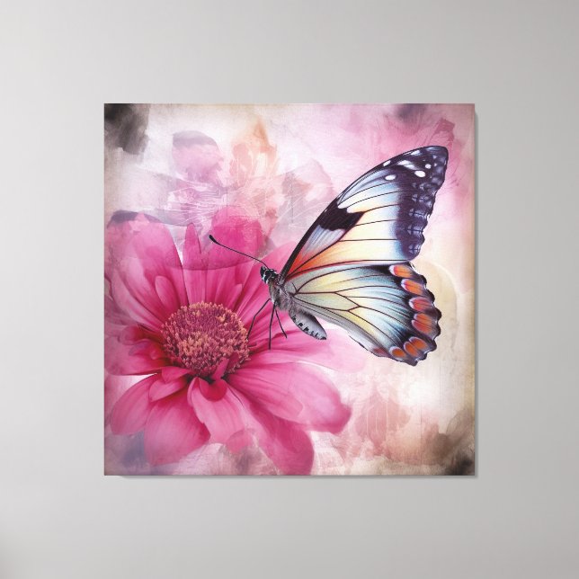 Dreamy Butterfly på Blommigten Canvas (Framsida)