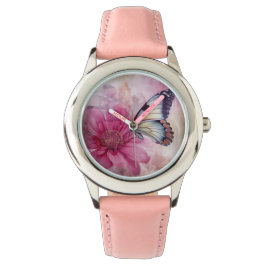 Dreamy Butterfly på Blommigten Canvas Armbandsur