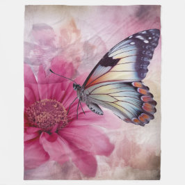 Dreamy Butterfly på Blommigten Canvas Fleecefilt