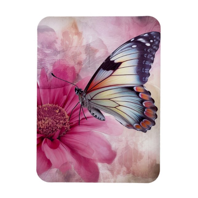 Dreamy Butterfly på Blommigten Canvas Magnet (Vertikal)