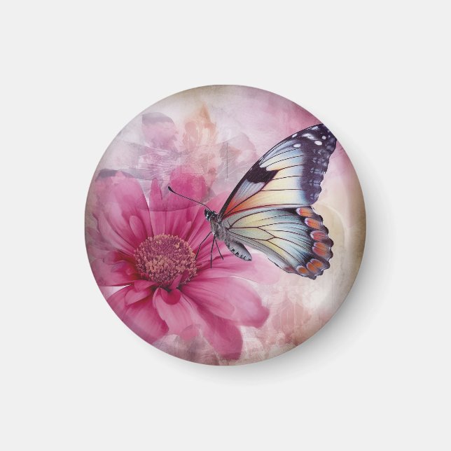 Dreamy Butterfly på Blommigten Canvas Magnet (Framsidan)