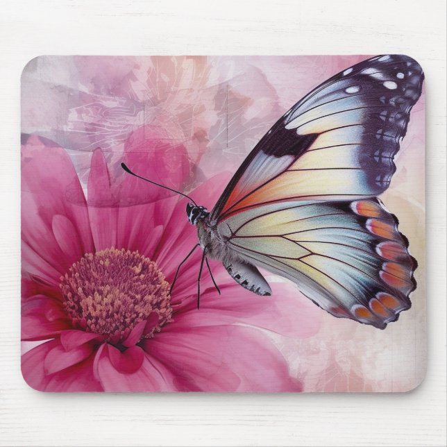 Dreamy Butterfly på Blommigten Canvas Musmatta (Framsidan)