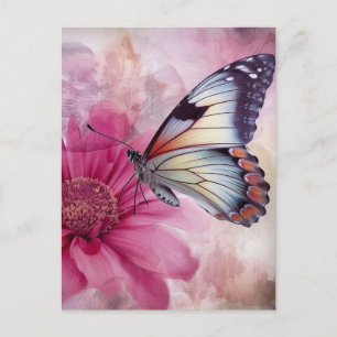 Dreamy Butterfly på Blommigten Canvas Vykort