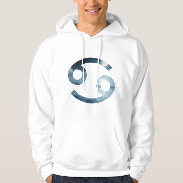 Dreamy Cancer Lugn - Silver & White Oceanic Art Hoodie (Framsida)