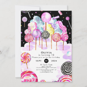 Dreamy Candyland Birthday Inbjudningar