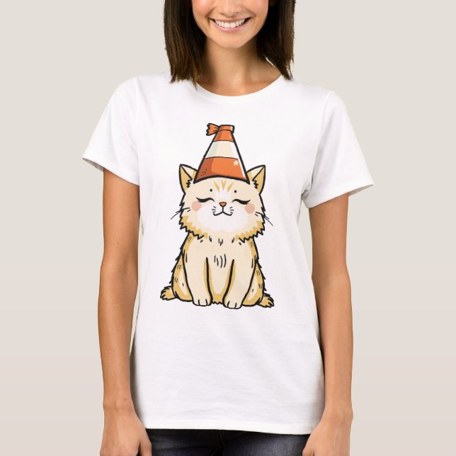 Dreamy Cat med trafikljett Hat T Shirt (Framsida)