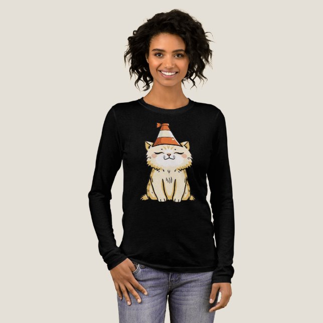 Dreamy Cat med trafikljett Hat T Shirt (Hel framsida)