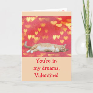 Dreamy Cat Valentine Day Card Helgkort
