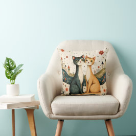 Dreamy Cats Throw Pillow Kudde