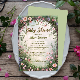 Dreamy Charming Vår Garden Party Baby Shower Inbjudningar