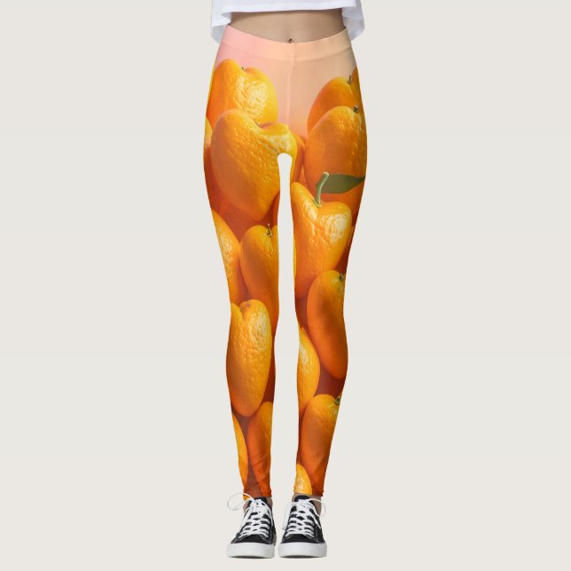 Dreamy Citrus Heart Leggings (Framsida)