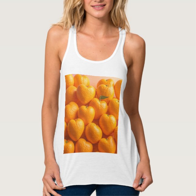 Dreamy Citrus Heart Linne Med Racerback (Framsida)