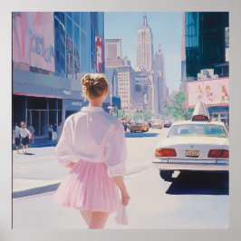 Dreamy City Stroll: Modern stadskonst Poster