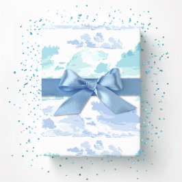 Dreamy Cloud Bands in Blue and Aqua Presentpapper