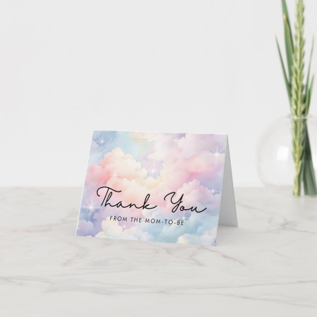 Dreamy Cloud Nine Baby Shower Tack Kort (Framsida)