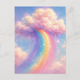 Dreamy Cloud Rainbow - Pastel Painting Style Vykort