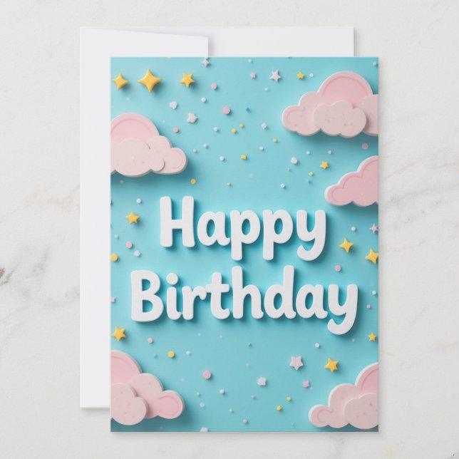 Dreamy Clouds födelsedagskort (Framsida)