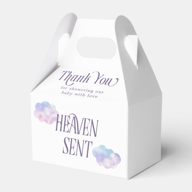Dreamy Clouds Heaven Sent Girl Baby Shower Presentaskar (Framsidan Sidan)