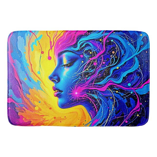 Dreamy Colorful Abstrakt Woman Badrumsmatta (Framsidan)