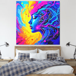 Dreamy Colorful Abstrakt Woman Canvastryck