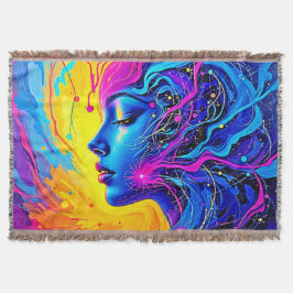 Dreamy Colorful Abstrakt Woman Filt
