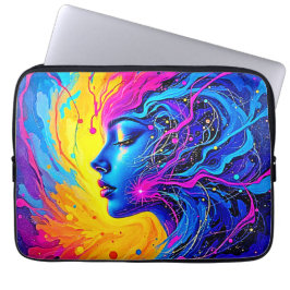Dreamy Colorful Abstrakt Woman Laptop Fodral