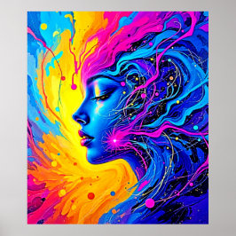 Dreamy Colorful Abstrakt Woman Poster