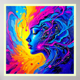 Dreamy Colorful Abstrakt Woman Poster