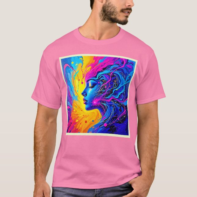 Dreamy Colorful Abstrakt Woman T Shirt (Framsida)