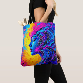 Dreamy Colorful Abstrakt Woman Tygkasse