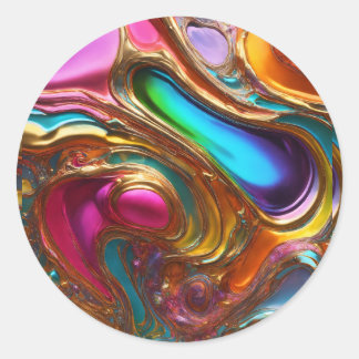 Dreamy Colorful Stickers-samling Runt Klistermärke