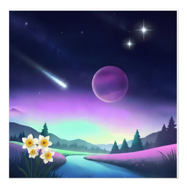 Dreamy Cosmic liggande Fototryck (Framsidan)