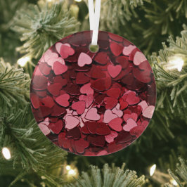 Dreamy Crimson Cascade Heart Confetti Julgransdekoration