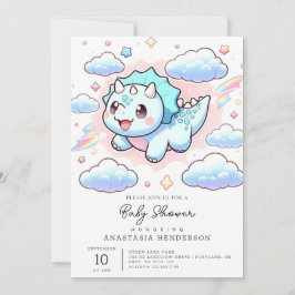 Dreamy Cute Dinosaur Baby Shower Inbjudningar