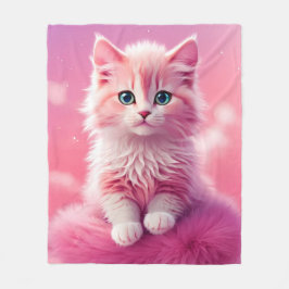 Dreamy Cute Fluffy Rosa Kattunge Fleecefilt