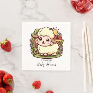 Dreamy Cute Sheep Baby Shower Pappersservett