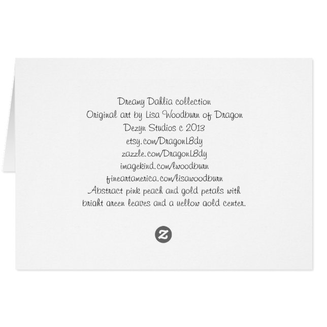 Dreamy Dahlia-samling Hälsningskort (Baksidan Horizontal)