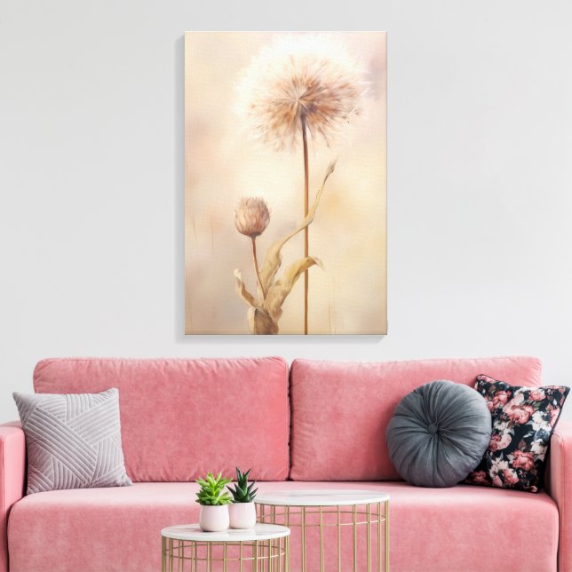 Dreamy Dandelion Illustration Canvastryck (Insitu (Vardagsrum))