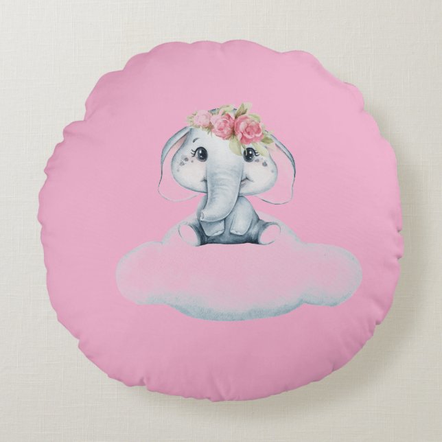 Dreamy Days med Rosie the Elephant Rund Kudde (Framsidan)