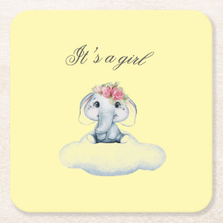 Dreamy Days med Rosie the Elephant. Underlägg Papper Kvadrat