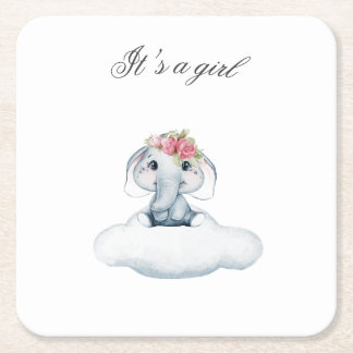 Dreamy Days med Rosie the Elephant. Underlägg Papper Kvadrat