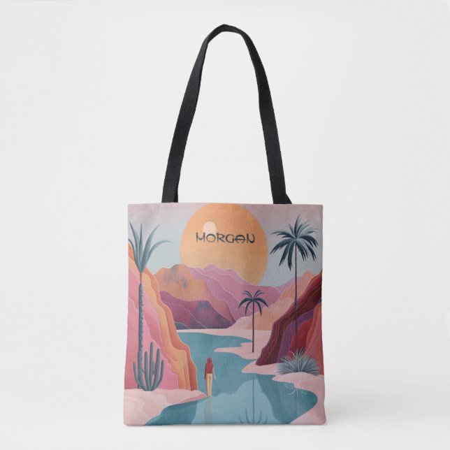 Dreamy Desert Oasis Tote Bag Tygkasse (Framsida)