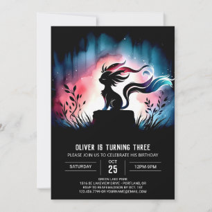 Dreamy Digital Cat Birthday Inbjudningar