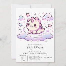 Dreamy Dino Dinosaur Baby Shower Inbjudningar