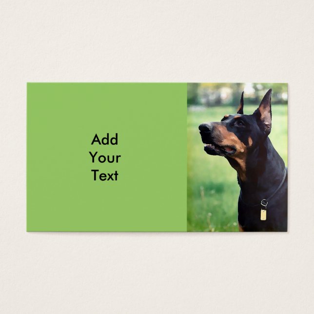 Dreamy Doberman Pinscher Ansikte Painting Visitkort (Framsidan)