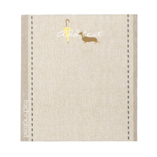 Dreamy Dog Walker Linen Find Add Text Djurälskare Anteckningsblock